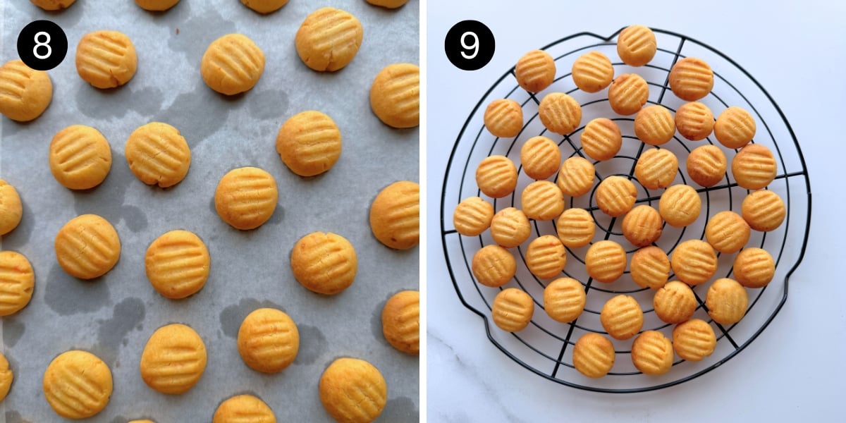 Sweet potato butter cookies steps 8 and 9