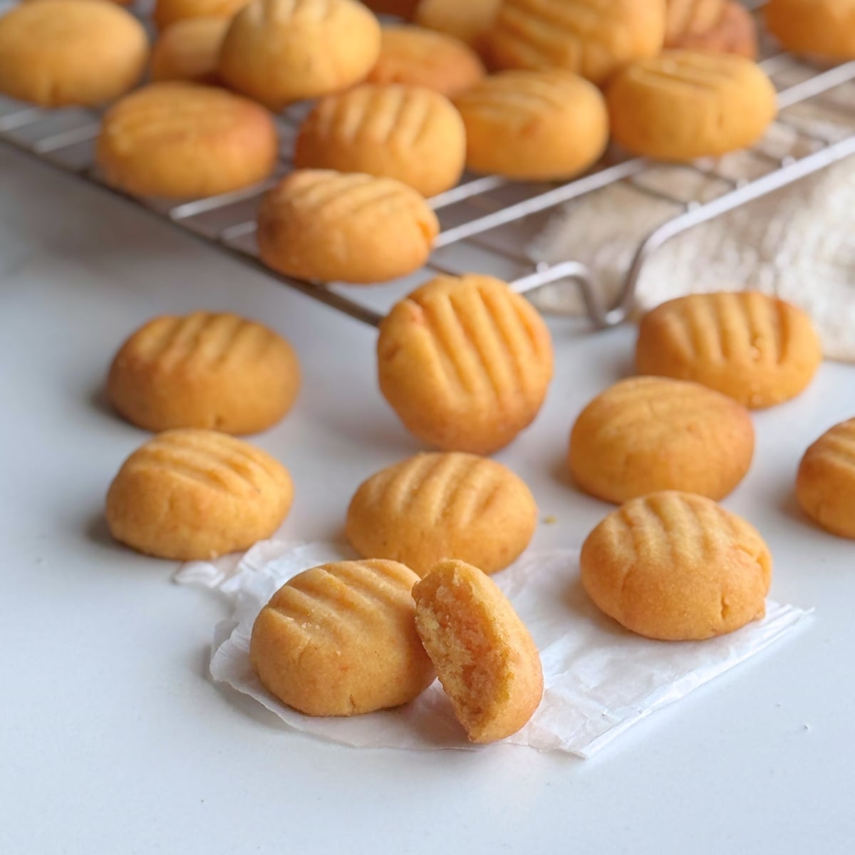 Sweet Potato Butter Cookies on rack