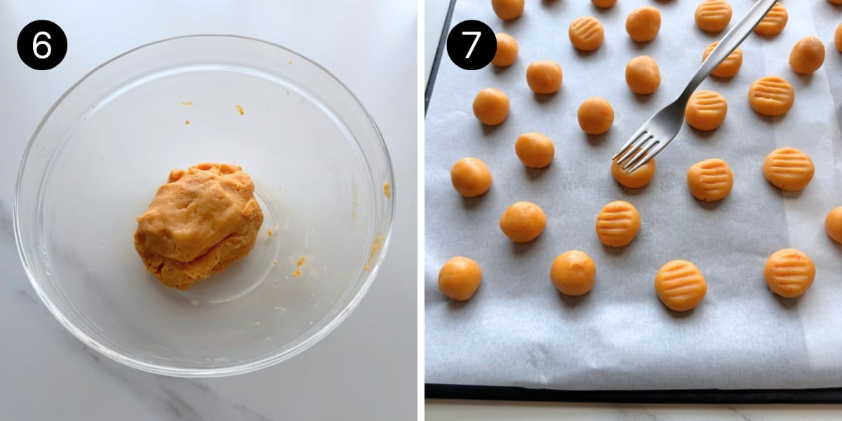Sweet potato butter cookies steps 6 and 7